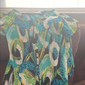 Ashley Stewart Multicolor Abstract Blouse